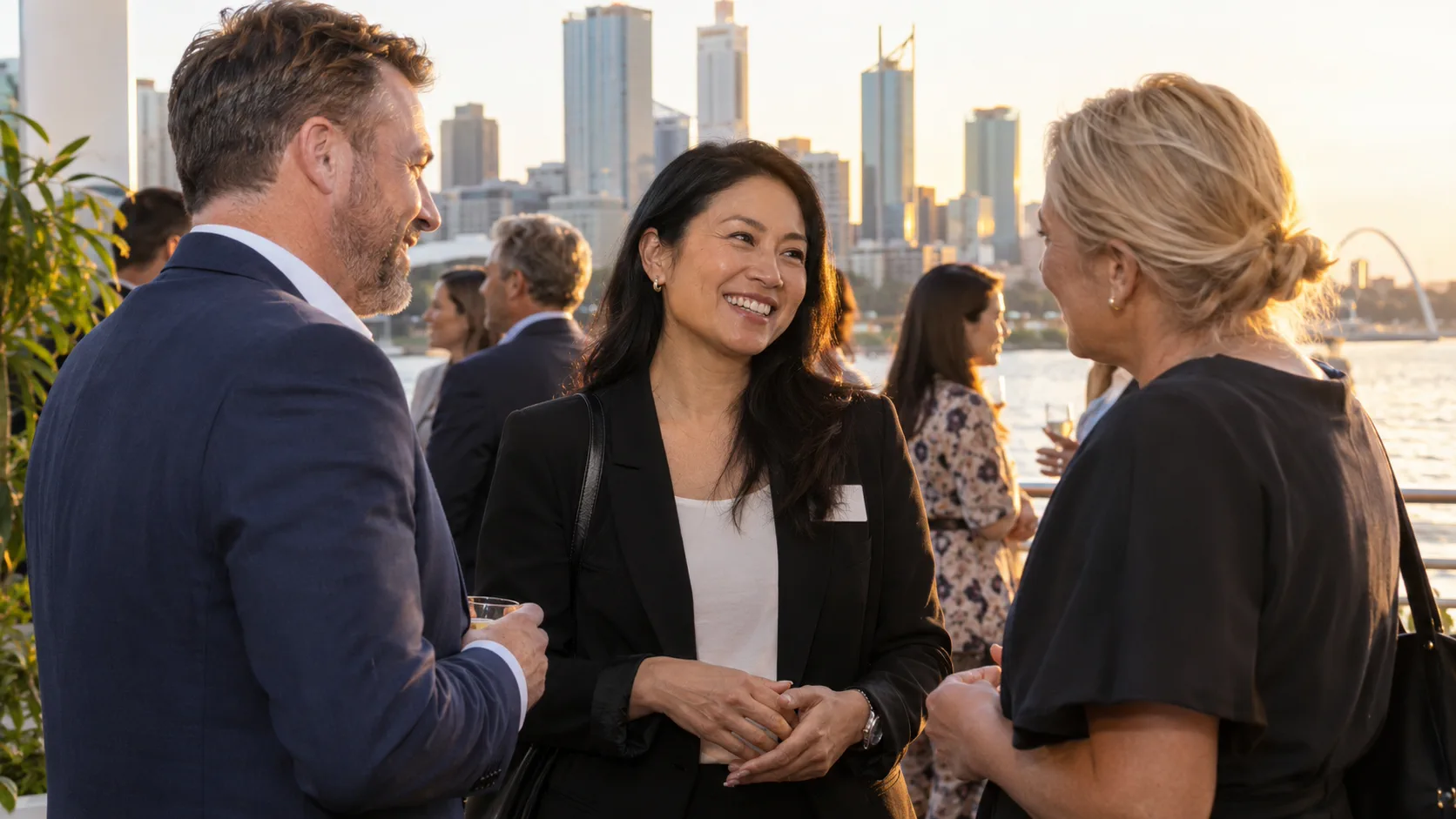 Adult woman speaking confidently at a professional event in Perth